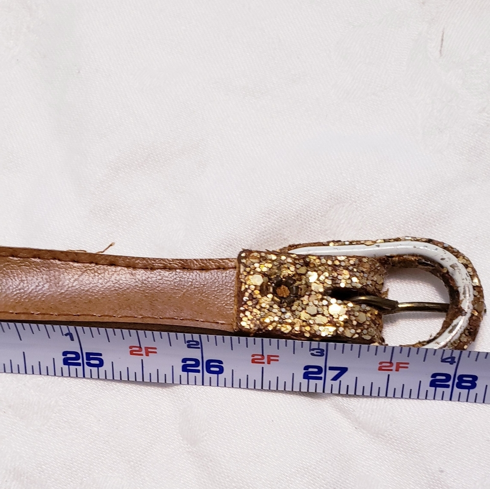 Vintage 1972 Gold Glitter Disco Belt - Picture 4 of 4